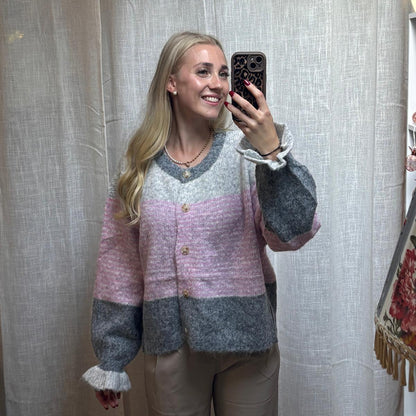 STRICKJACKE MELLOW GRAU X ROSA