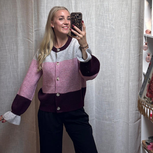 STRICKJACKE LUNA GRAU X BERRY