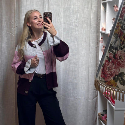 STRICKJACKE LUNA GRAU X BERRY