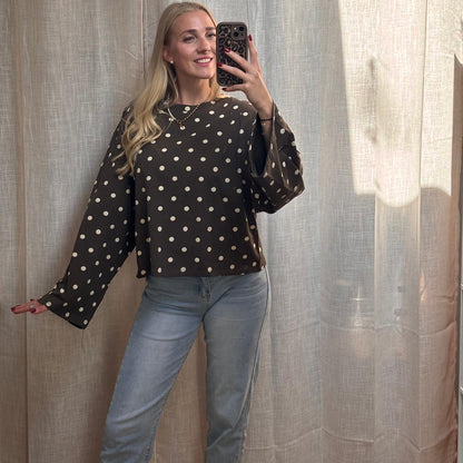 OVERSIZE LONGSLEEVE DOTS - KHAKI